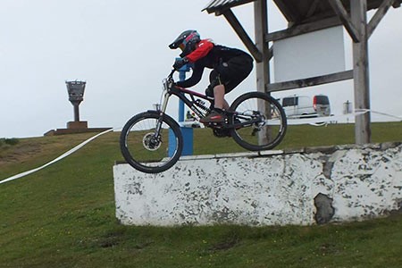 Lindsay in action in Aberystwyth